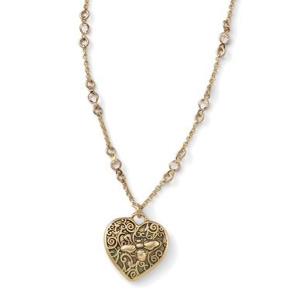🐝 Vintage LIA SOPHIA Grove Pendant Necklace 💛 - Picture 1 of 13